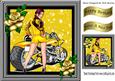 Biker Babe in Yellow Hot Pants Lowrider Bike 8x8