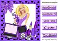 Trendy Lady with Her Pooch and Purple Gadgets 8x8