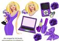 Trend Lady with Her Pooch and Purple Gadgets A4