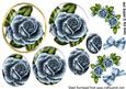 Pretty Blue Rose Pyramids with Roses & Bow A4