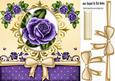 Pretty Purple Rose with Gold Bow in Ornate Frame 8x8