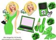 Trendy Lady with Her Pooch and Green Gadgets A4