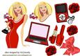 Trendy Lady with Her Pooch and Red Gadgets A4