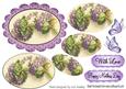 Lilac Flowers in Scalloped Frame with Butterflies Pyramids
