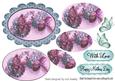 Pink Flowers in Scalloped Frame with Butterflies Pyramids
