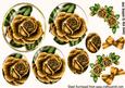 Pretty Gold Rose with Roses and Bows Pyramids