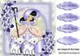 Little Bo Peep with Her Little Lambs and Lilac Flowers 8x8