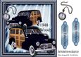 1948 Black Vintage Woody Car with Pocket Watch, 8x8