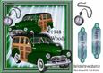 1948 Green Vintage Woody Car with Pocket Watch, 8x8