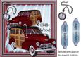 1948 Red Vintage Woody Car with Pocket Watch, 8x8