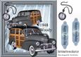 1948 Silver Vintage Woody Car with Pocket Watch, 8x8
