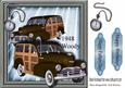 1948 Brown Vintage Woody Car with Pocket Watch, 8x8