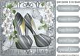 Pretty Silver Stripe Shoes with Flowers 8x8