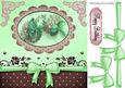 Pretty Flowers in Scalloped Frame with Green Bow 8x8