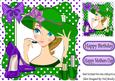 Pretty Lady with Her Lippy and Green Hat 8x8
