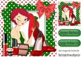 Pretty Lady with Her Lippy and Red/green Hat 8x8