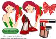 Pretty Lady with Her Lippy and Red/green Hat A4