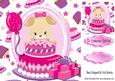 Cute Puppy with Birthday Cake and Ballooon 8x8