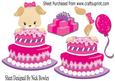 Cute Puppy with Birthday Cake and Ballooon A4