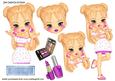 Pretty Girls with Makeup and Polkadot Bow A4