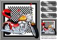 Customized, Motorbike with Flames and Check Frame 8x8