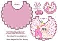 Cute Little Pink Pig in Party Hat on Bib 4th Birthday