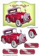 Old Vintage Red Car on Country Wall Plaque