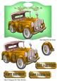 Old Vintage Gold Car on Country Wall Plaque
