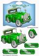 Old Vintage Green Car on Country Wall Plaque
