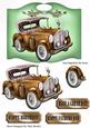 Old Vintage Brown Car on Country Wall Plaque