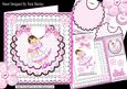 Cute Little Baby Girl on Bib with Bows and Lace 8x8 Mini Kit