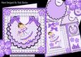 Cute Little Baby Girl on Bib & Purple Bows 8x8 Mini Kit