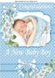 Sweet Dreams Baby Boy with His Bottle and Flowers A4