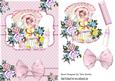 Sweet Baby Girl in Flowered Bootee Wih Bows