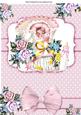 Sweet Baby Girl in Flowered Bootee Wih Bows A4
