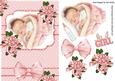 Sweet Dreams Baby Girl with Her Bottle and Flowers