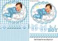 Baby Boy Sleeping on a Cloud with Stars