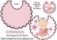 Cute Baby Girl in Pink Babygro with Teddy on a Bib
