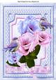Pretty Lilac/pink Flowers with Birds A4