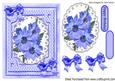 Pretty Cornflower Blue Flowers on Lace with Bows