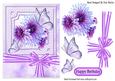 Pretty Lilac Chrysthanthemums with Butterflies and Bow
