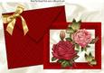 Pretty Red & Pink Roses on a Card and Envelope A4
