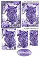 Cute Purple Diamante Owl on a Branch with Flowers Pyramids