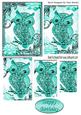 Cute Turq Diamante Owl with Flowers Pyramids