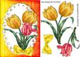Pretty Hand Painted Red and Yellow Tulips with Bow