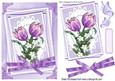 Painted Lilac Tulips on Lace Stacker Frame with Bow