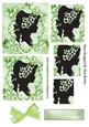 Vintage Silhouette of Lady in Bonnet with Lillies Pyramids