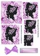 Pink Silhouette of Lady in Bonnet with Lillies Pyramids