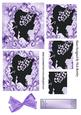 Purple Silhouette of Lady in Bonnet with Lillies Pyramids