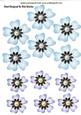 Pretty Blue and Purple Flowers with Pearls Emb